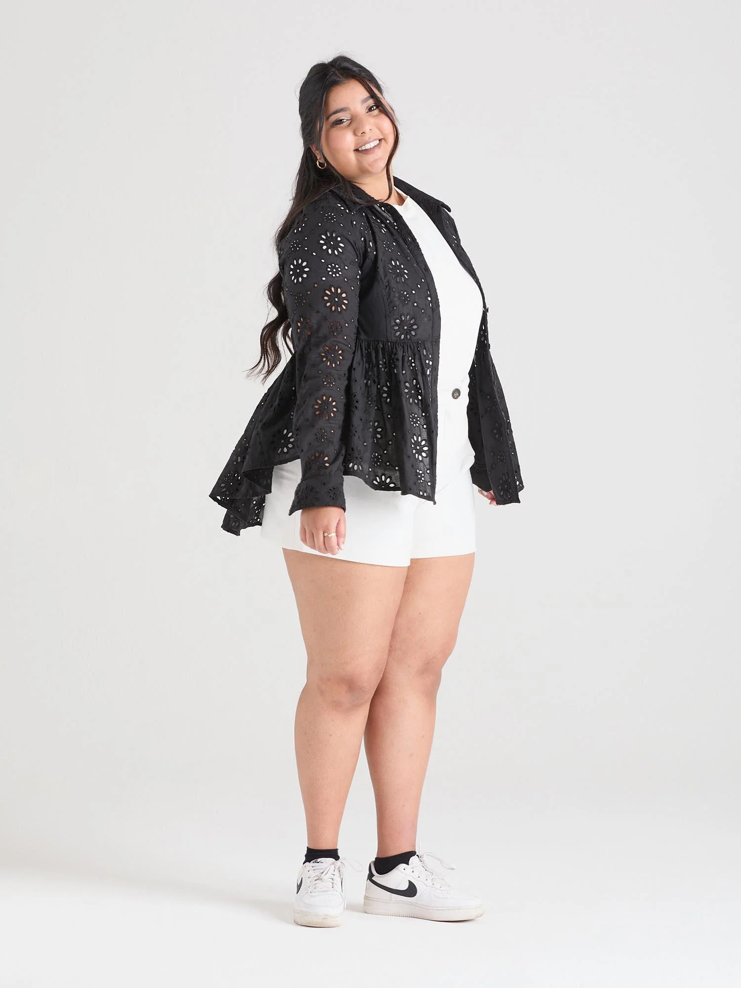 Broderie Anglaise Shirt - Black - Image 5