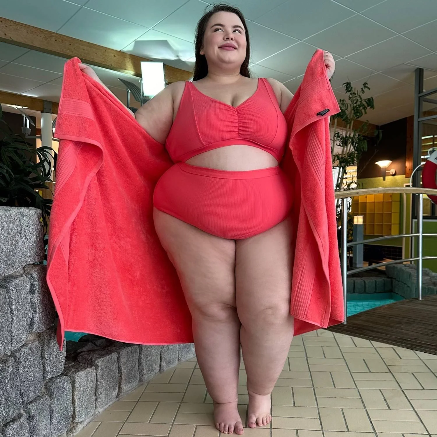 Hasta La Vista Rib Bikini Bottoms - Coral - Image 10