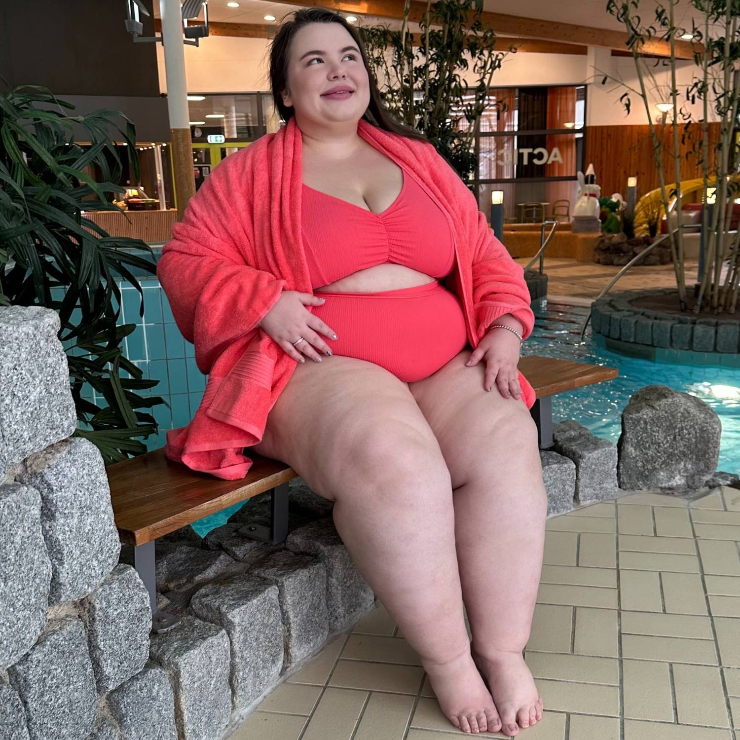 Hasta La Vista Rib Bikini Bottoms - Coral - Image 14