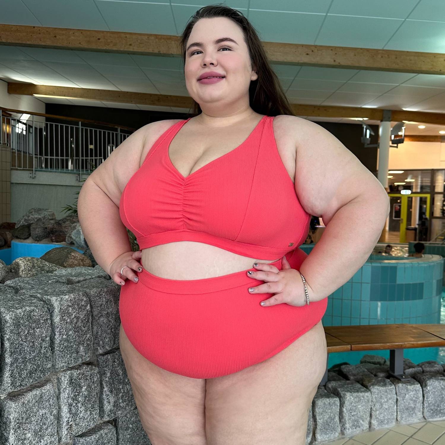 Hasta La Vista Rib Bikini Bottoms - Coral - Image 17