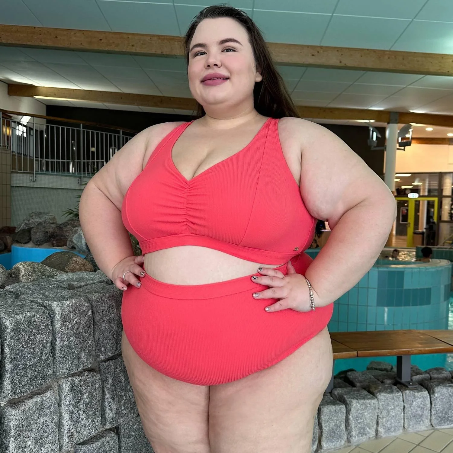 Hasta La Vista Rib Bikini Bottoms - Coral - Image 6