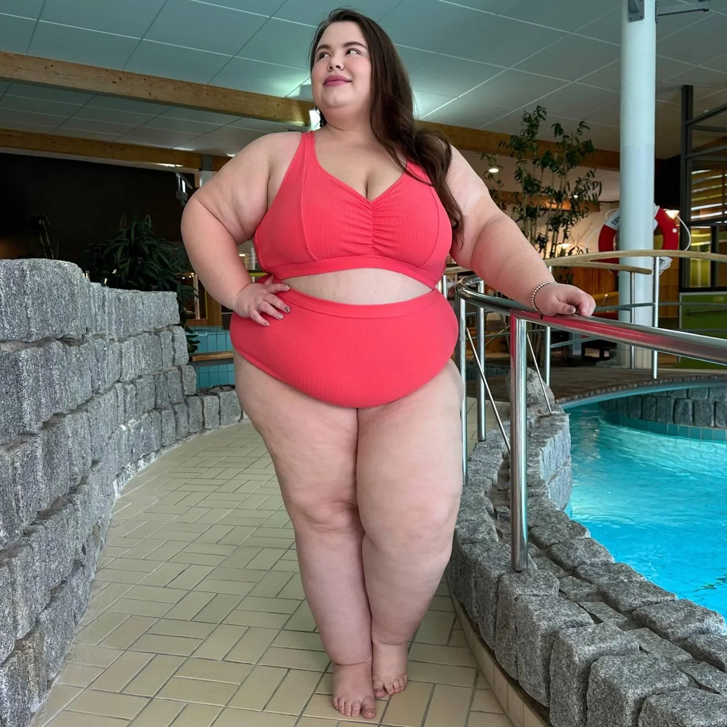 Hasta La Vista Rib Bikini Bottoms - Coral - Image 7