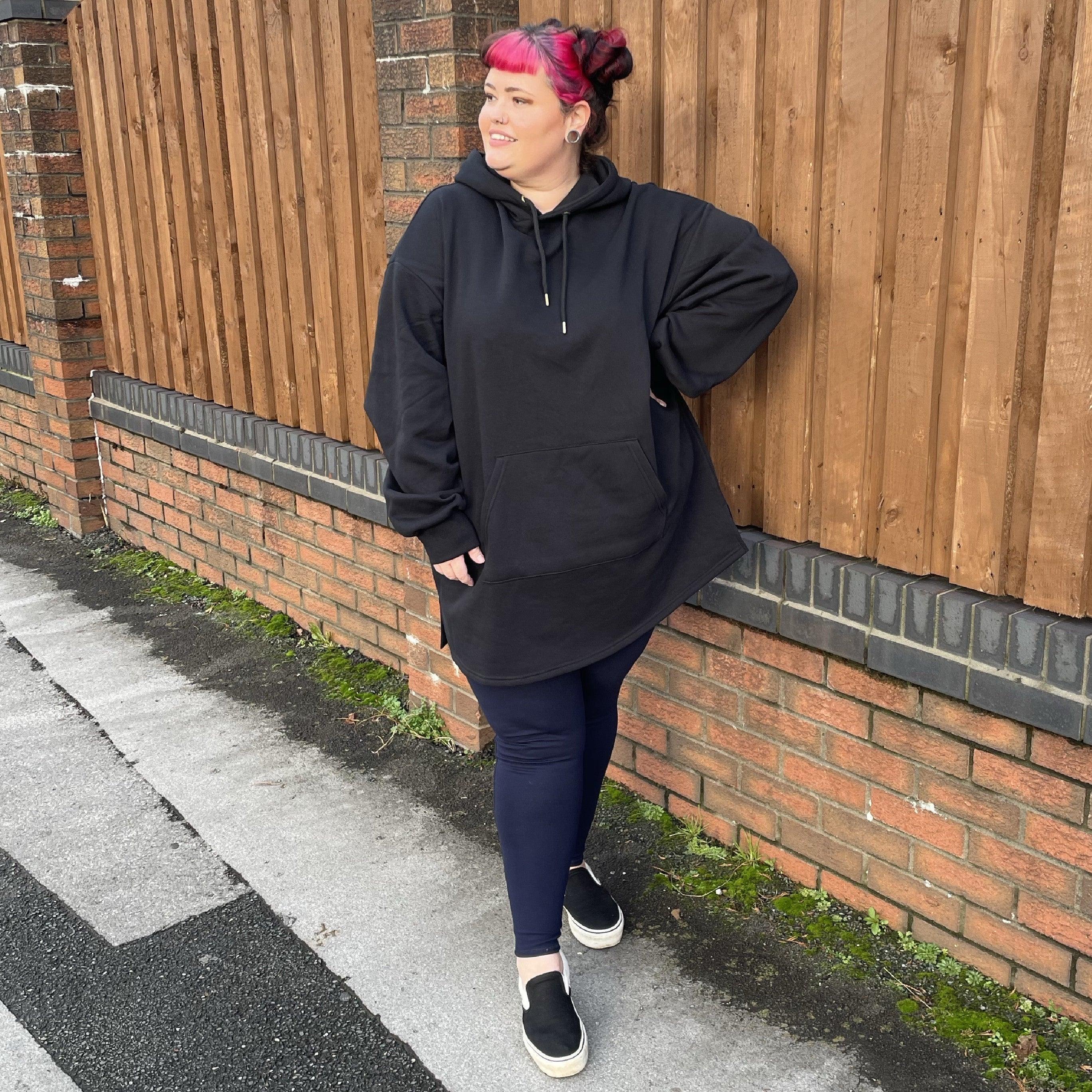 Organic Cotton Longline Hoodie - Black - Image 13