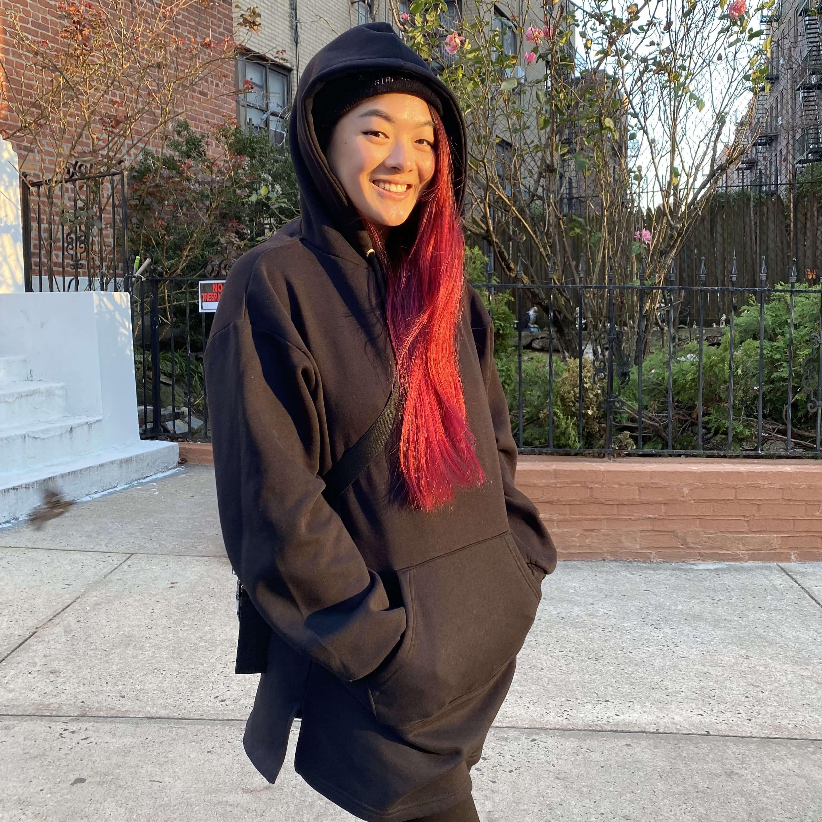 Organic Cotton Longline Hoodie - Black - Image 14