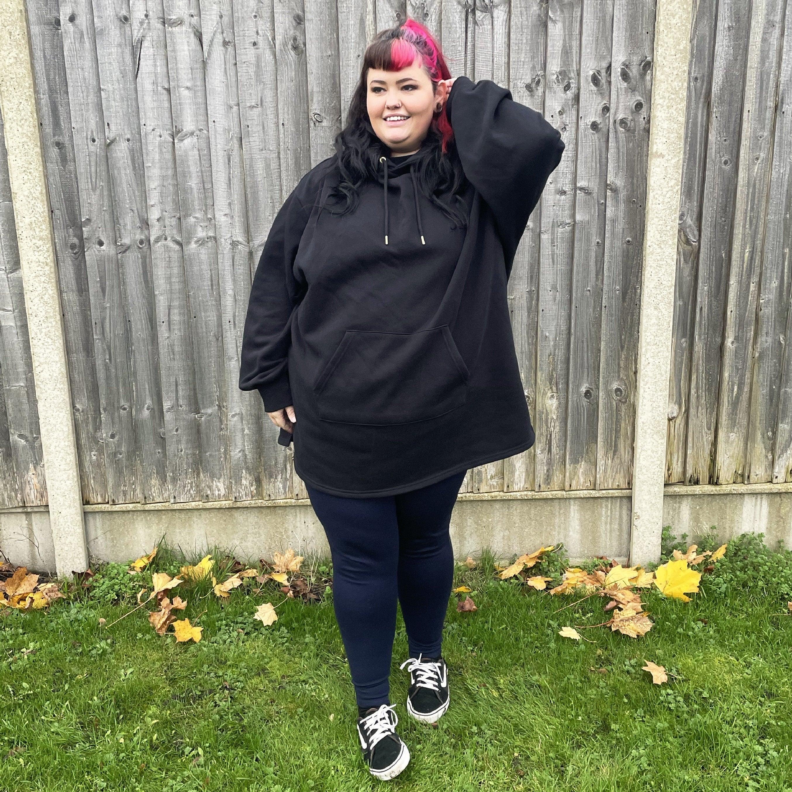 Organic Cotton Longline Hoodie - Black - Image 23