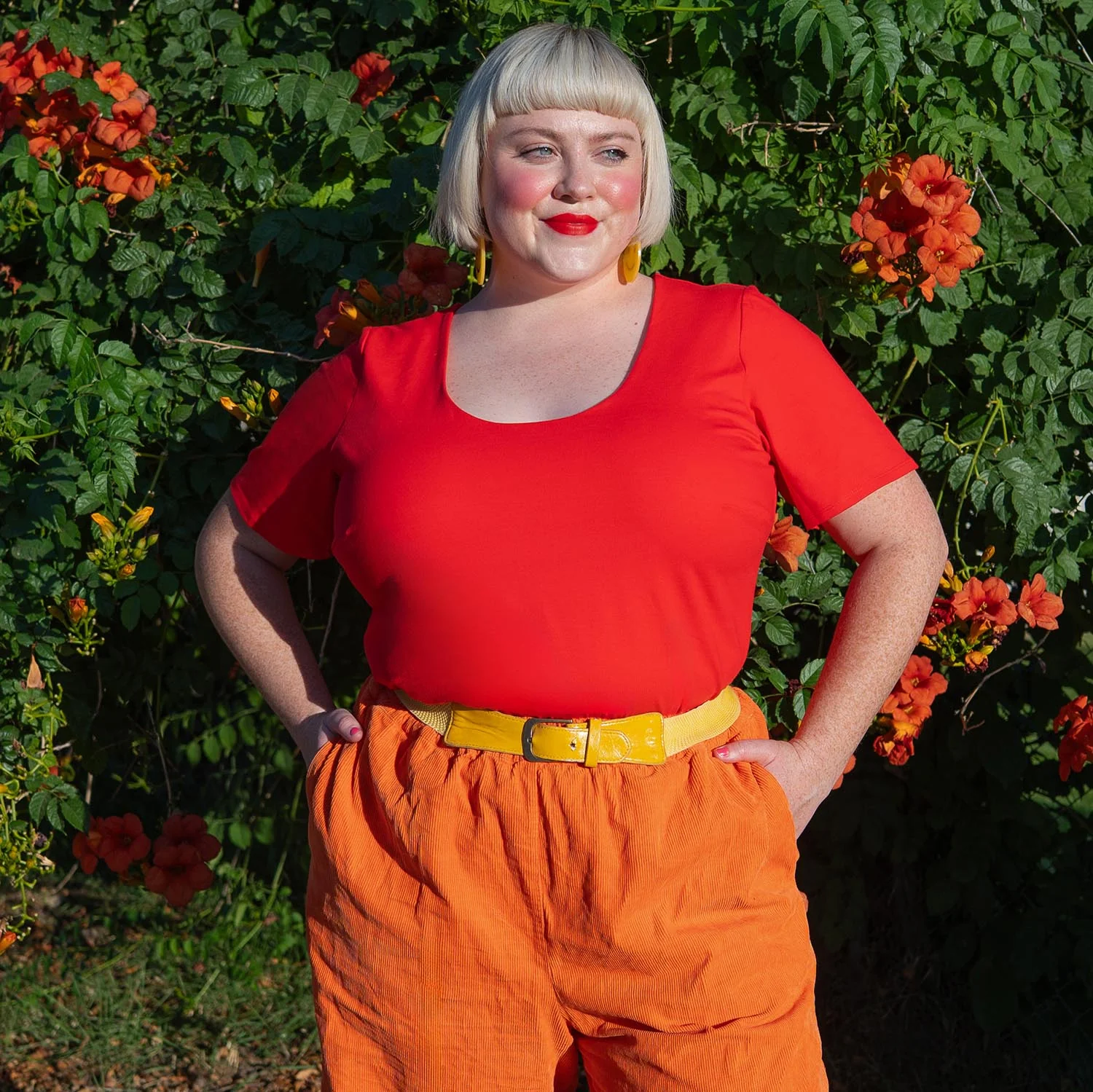 Short Sleeve Cotton Bodysuit - Sangria - Image 3